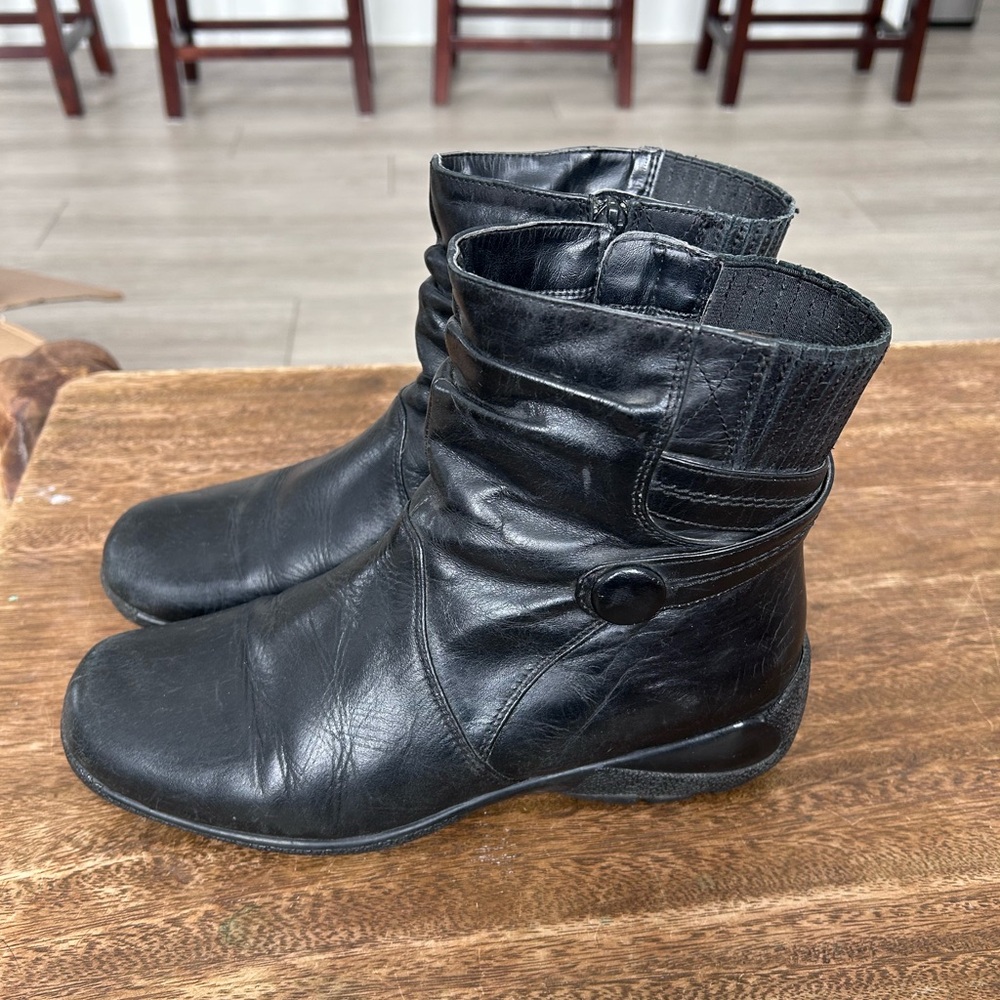 Naturalizer Anmar Black Leather Winter Boots Comfort Lined Waterproof Casual